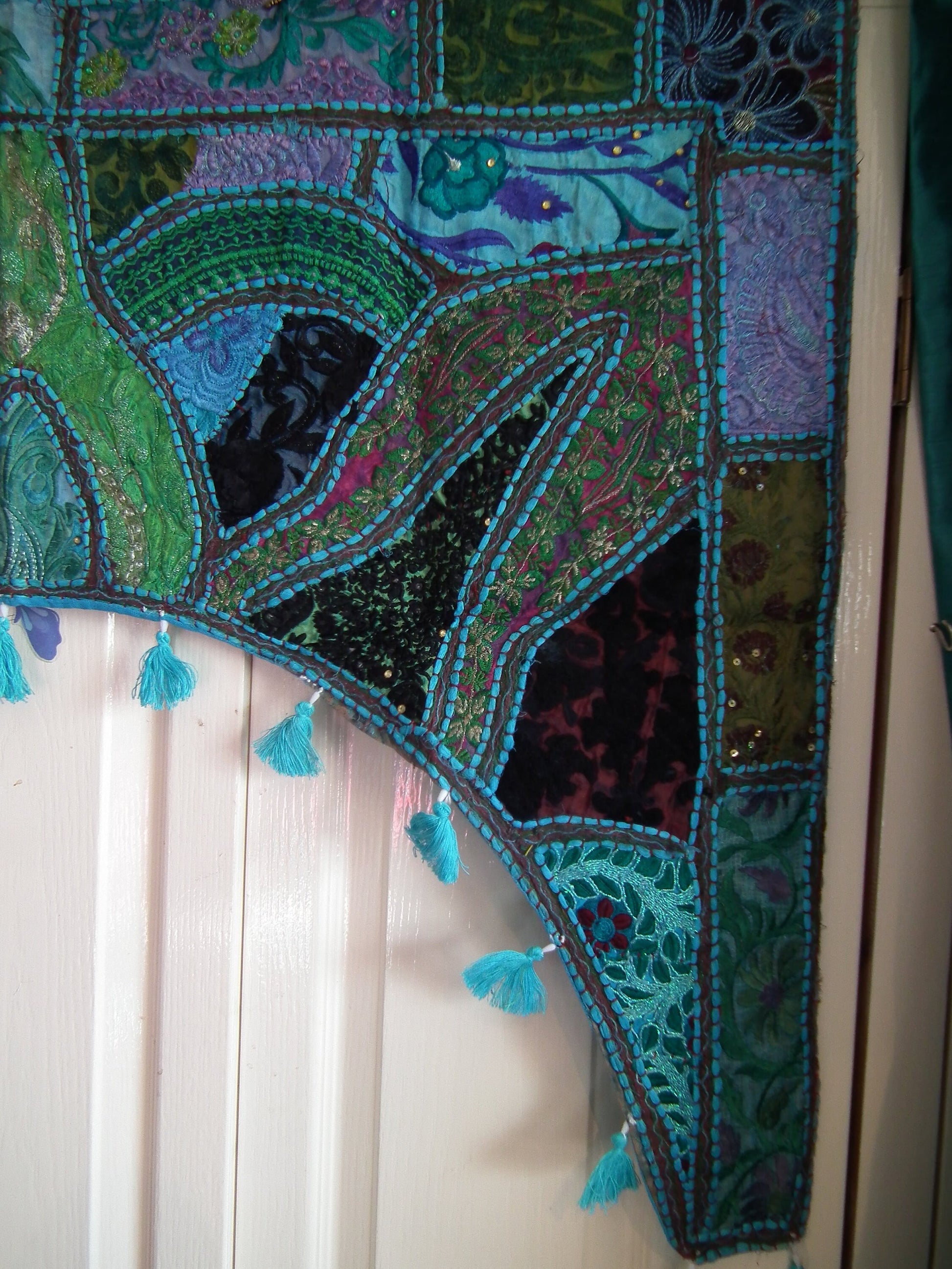 WALL HANGINGS-patchwork with tassles, embroidery Etsy