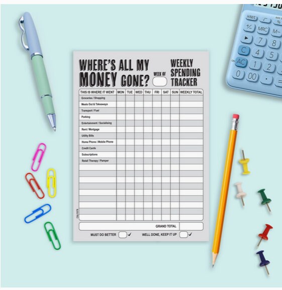 funny A5 Weekly Spending Tracker-52pages Etsy