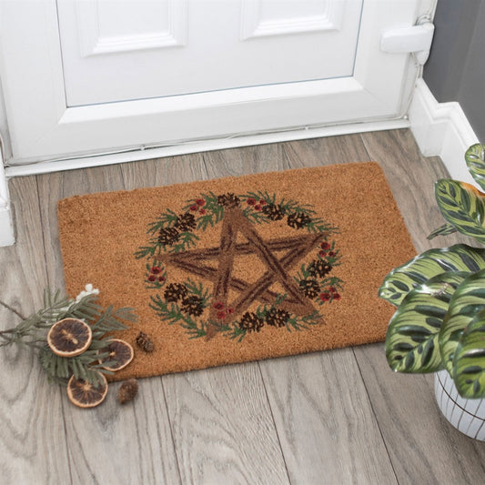 Natural Winter Solstice Pentagram Doormat Etsy