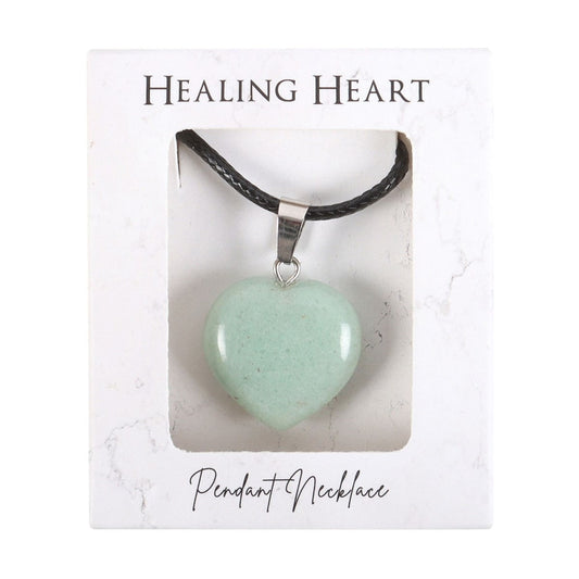 Green Adventurine Healing Crystal Heart Necklace Etsy