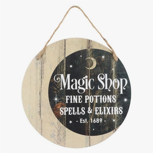 Magic Shop Round Halloween Hanging Sign wooden-solstice, halloween,pagan, wiccan, gothic, theme Etsy