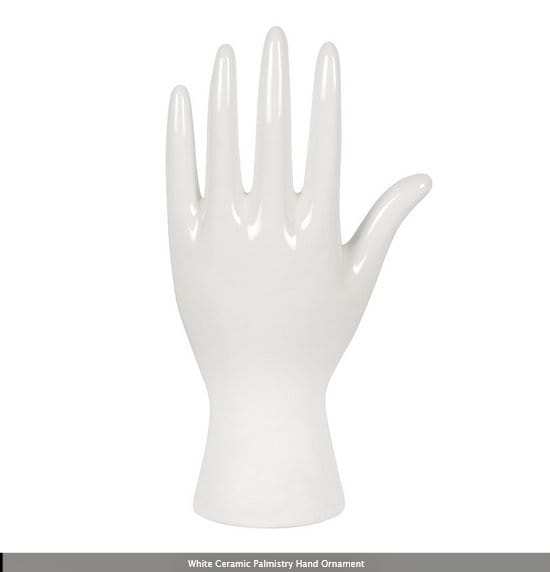 White Ceramic Palmistry Hand Ornament- H4.5cm x W7cm x D7cm Etsy