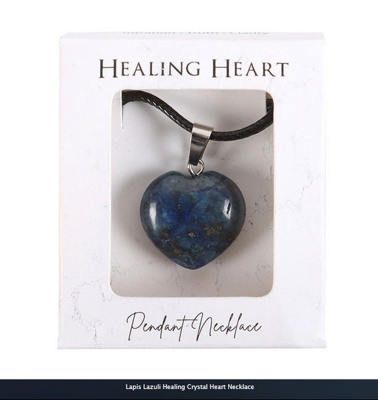 Lapis Lazuli Healing Crystal Heart Necklace Etsy