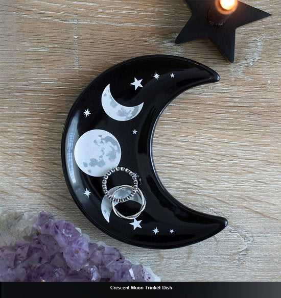 gothic Crescent Moon Trinket Dish-H1.5cm x W12cm x D11cm Etsy