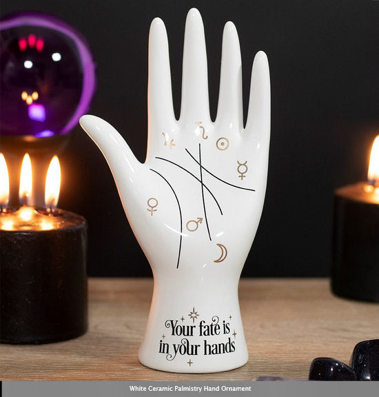 White Ceramic Palmistry Hand Ornament- H4.5cm x W7cm x D7cm Etsy