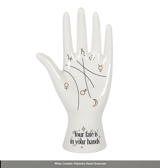 White Ceramic Palmistry Hand Ornament- H4.5cm x W7cm x D7cm Etsy