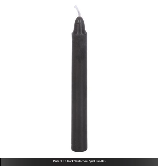 Pack of 12 small Black 'Protection' Spell Candles-H10cm x W1cm x D1cm Etsy