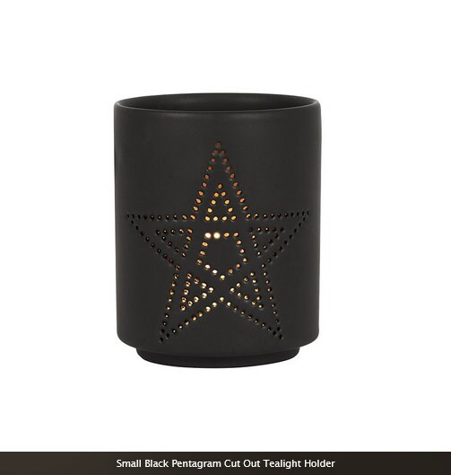 Small Black Pentagram Cut Out Tealight Holder H7cm W6cm D6cm ceramic Etsy