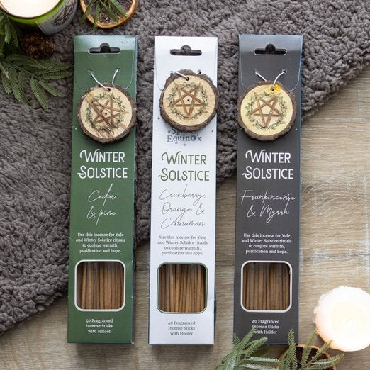 Set of 3 Winter Solstice Incense Stick Gift Set -3 packs of josticks with wooden holder. Etsy