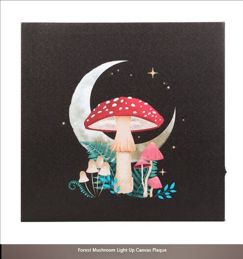 Forest Mushroom Light Up Canvas Plaque  H30cm  W30cm  D2.5cm Etsy