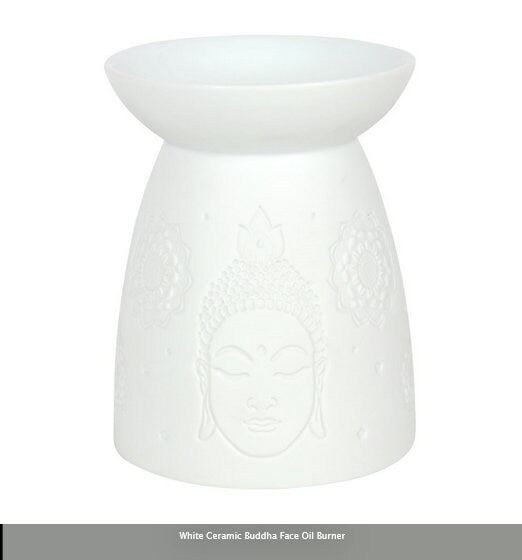 White Ceramic Buddha Face Oil Burner H12.5cm  W9.5cm  D9.5cm Etsy