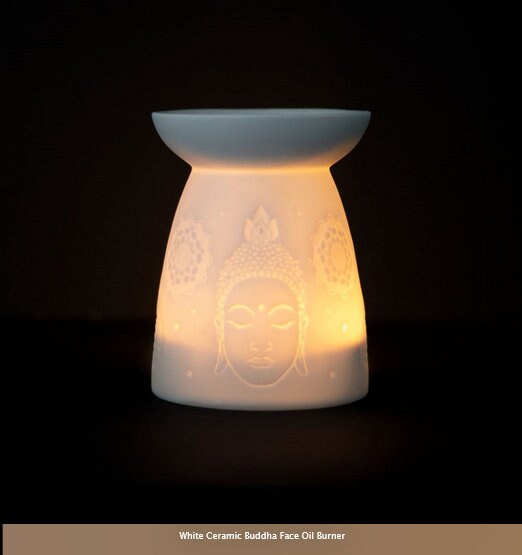 White Ceramic Buddha Face Oil Burner H12.5cm  W9.5cm  D9.5cm Etsy