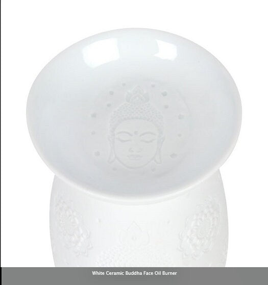 White Ceramic Buddha Face Oil Burner H12.5cm  W9.5cm  D9.5cm Etsy