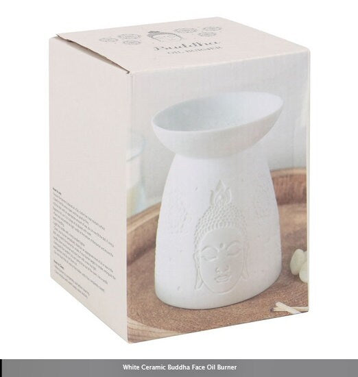 White Ceramic Buddha Face Oil Burner H12.5cm  W9.5cm  D9.5cm Etsy