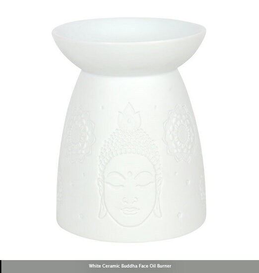 White Ceramic Buddha Face Oil Burner H12.5cm  W9.5cm  D9.5cm Etsy