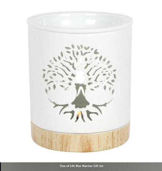 Tree of Life Wax Warmer Gift Set burner with sweet cedar soymelts H10.5cm x W9.5cm x D9.5cm Etsy