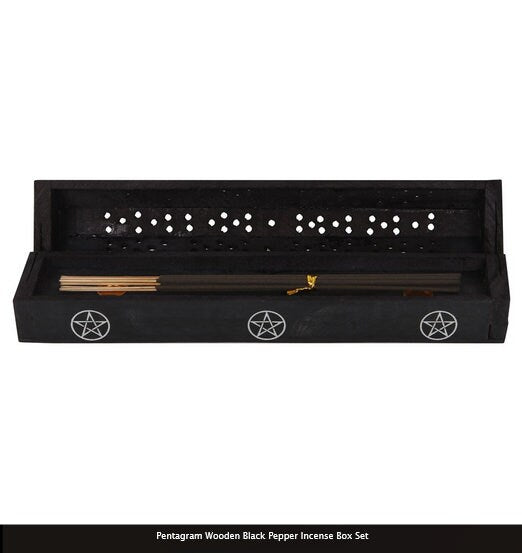 Pentagram Wooden Black Pepper Incense Box Set H6.5cm x W31cm x D6cm Etsy