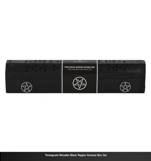 Pentagram Wooden Black Pepper Incense Box Set H6.5cm x W31cm x D6cm Etsy