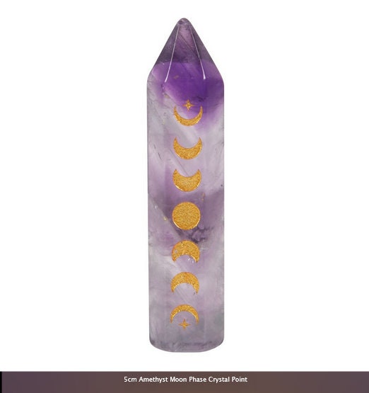 5cm Amethyst Moon Phase Crystal Point H5cm x W1.2cm x D1.1cm Etsy