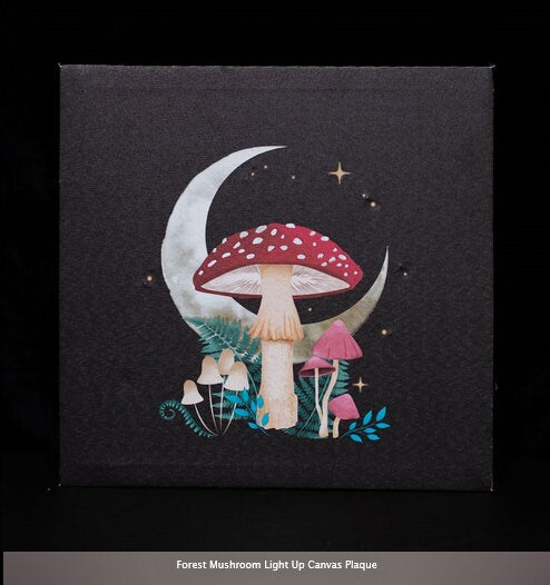 Forest Mushroom Light Up Canvas Plaque  H30cm  W30cm  D2.5cm Etsy