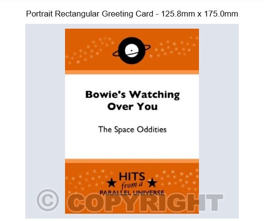 Bowie's Watching Over You"- unique, hand-made card, original design. Rectangular Greeting Card - 125.8mm x 175.0mm Etsy