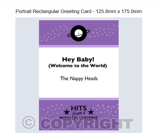 Hello Baby exclusive, hand-made, original greeting card.Rectangular Greeting Card - 125.8mm x 175.0mm Etsy