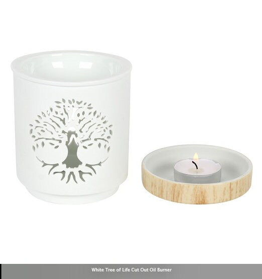 White Tree of Life Cut Out Oil Burner H10.5cm W9.5cm  D9.5cm Etsy