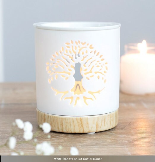 White Tree of Life Cut Out Oil Burner H10.5cm W9.5cm  D9.5cm Etsy