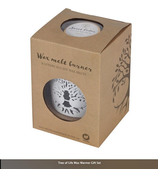 Tree of Life Wax Warmer Gift Set burner with sweet cedar soymelts H10.5cm x W9.5cm x D9.5cm Etsy