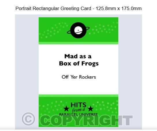 Mad as a Box of Frogs exclusive, hand-made, original greeting card.Rectangular Greeting Card - 125.8mm x 175.0mm Etsy