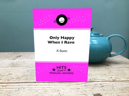 Only Happy When I Rave exclusive, hand-made, original greeting card.Rectangular Greeting Card - 125.8mm x 175.0mm Etsy