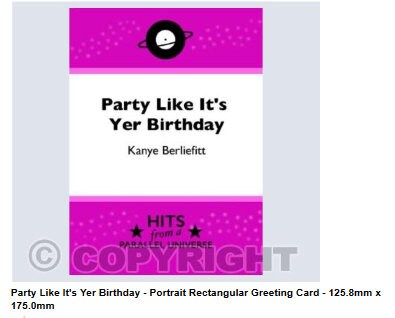 Party Like It's Yer Birthday exclusive, hand-made, original greeting card.Rectangular Greeting Card - 125.8mm x 175.0mm Etsy