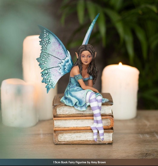 19cm Book Fairy Figurine by Amy Brown-collectible,Intricately sculpted and cast in resin, purple teale, Etsy