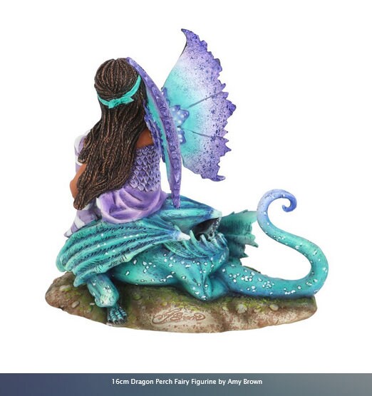 16cm Dragon Perch Fairy Figurine by Amy Brown-collectible,Intricately sculpted, hand-painted and cast in resin, purple teale, Etsy