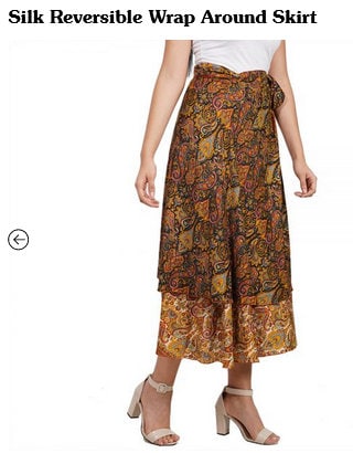 Silk paisley freesize Wrap Around Skirt, two layer, recycled, eco-friendly,hand-made.35  28  2 cm Etsy