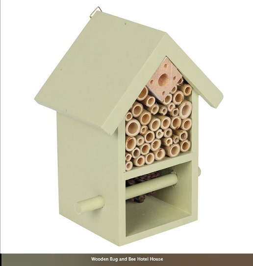 Wooden Bug and Bee Hotel House H24cm x W18.5cm x D13cm Etsy