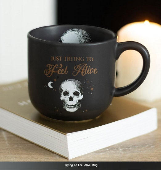 Trying To Feel Alive Mug H8.6cm x W13cm x D9.3cm gothic Etsy