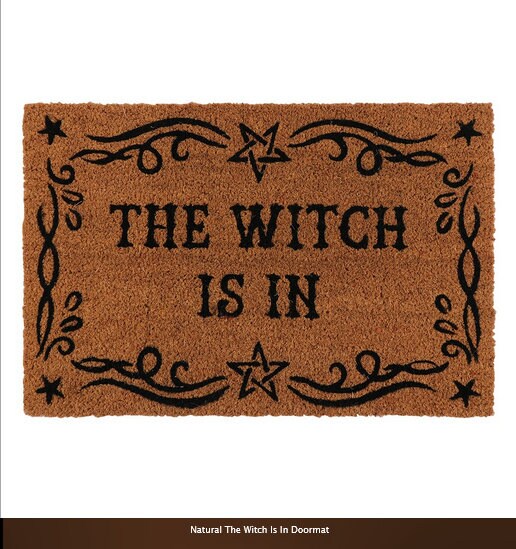 Natural coir  The Witch Is In Doormat H1.5cm x W60cm x D40cm gothic pagan wiccan Etsy