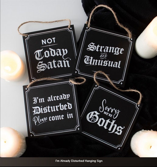 Live Laugh Loathe Hanging Sign witchy gothic black H12cm x W12cm x D0.8cm Etsy