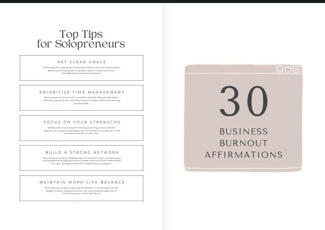 The Essential SoloPreneur Planner-printable/ digital download-210 pages Etsy