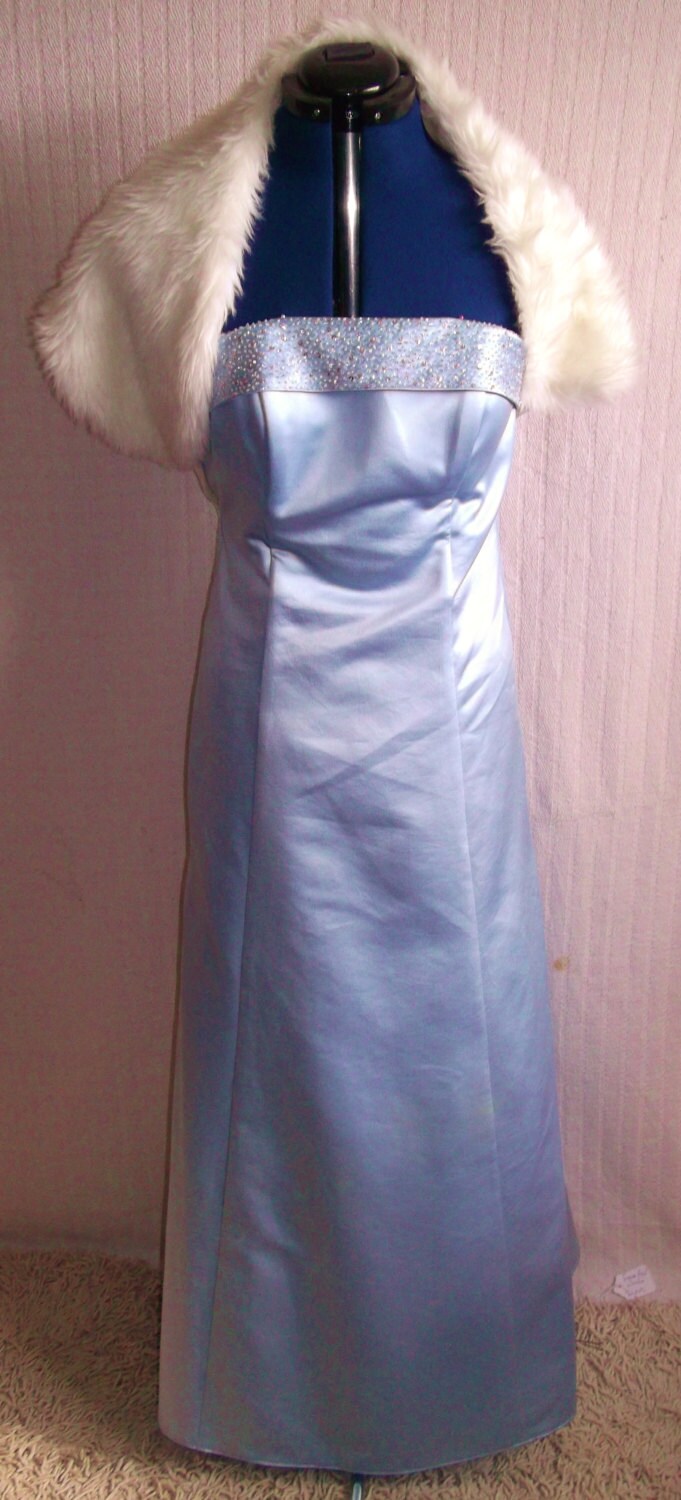 Stunning Vintage Baby Blue Satin Evening/Wedding Dress. Size 12 Etsy