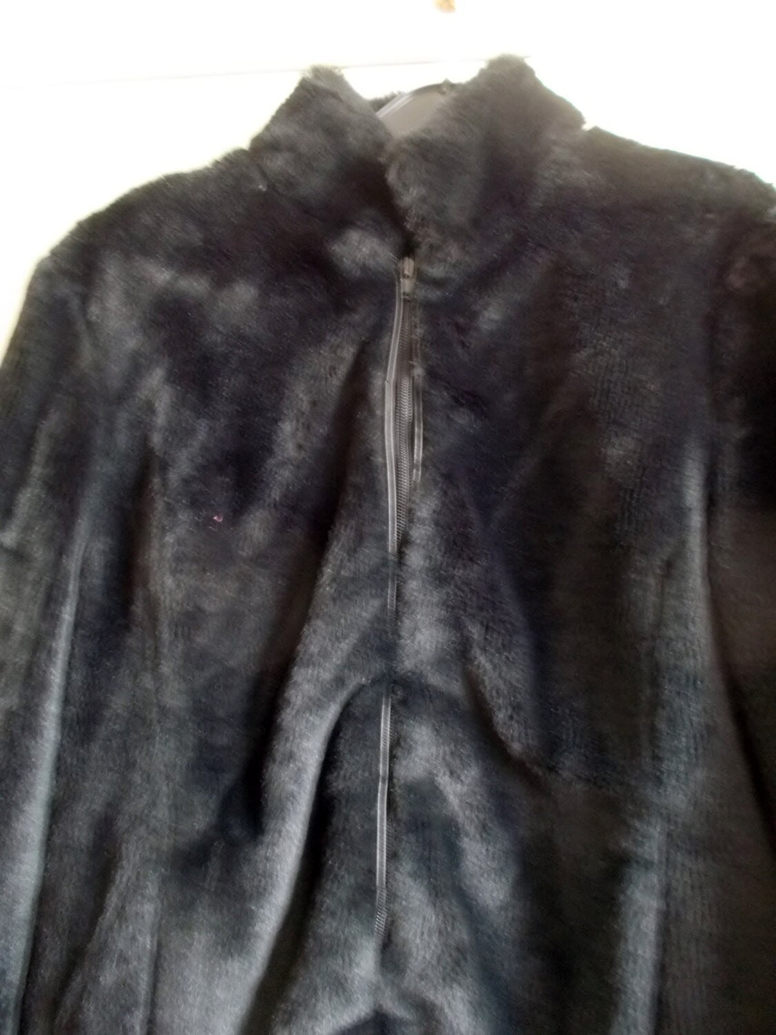 Vintage Glam Black faux fur jacket. Size 14. Etsy