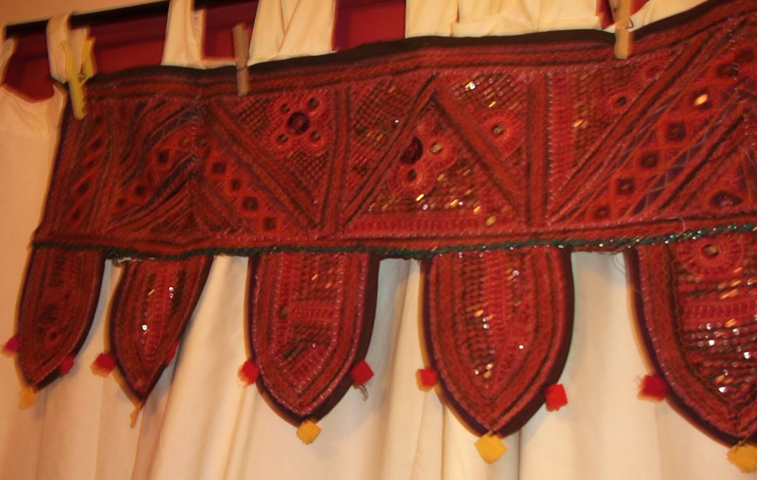 Indian Toran-Ornamentation for over doors, windows-embroidered & Shisha mirrors Etsy