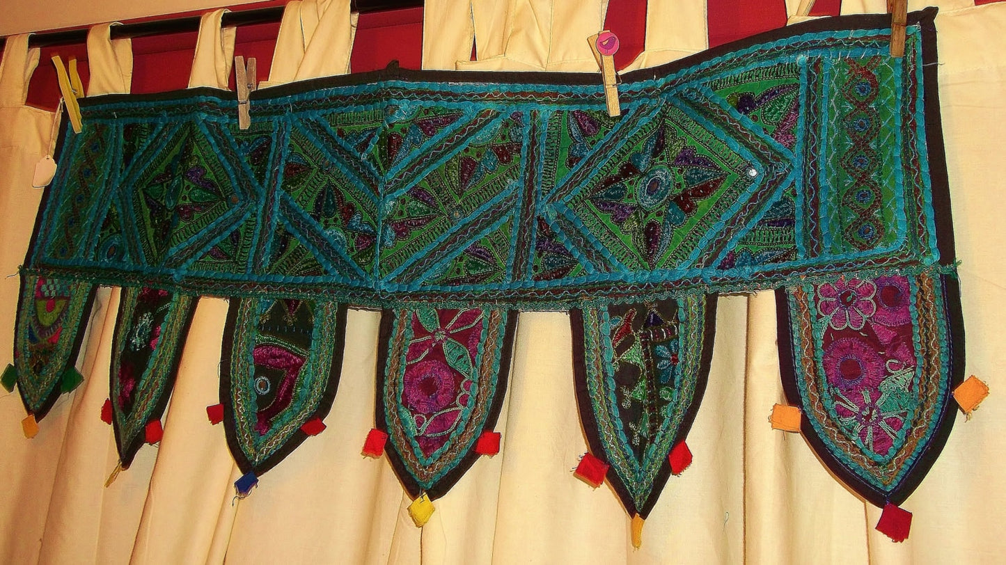 Indian Toran-Ornamentation for over doors, windows-embroidered & Shisha mirrors Etsy