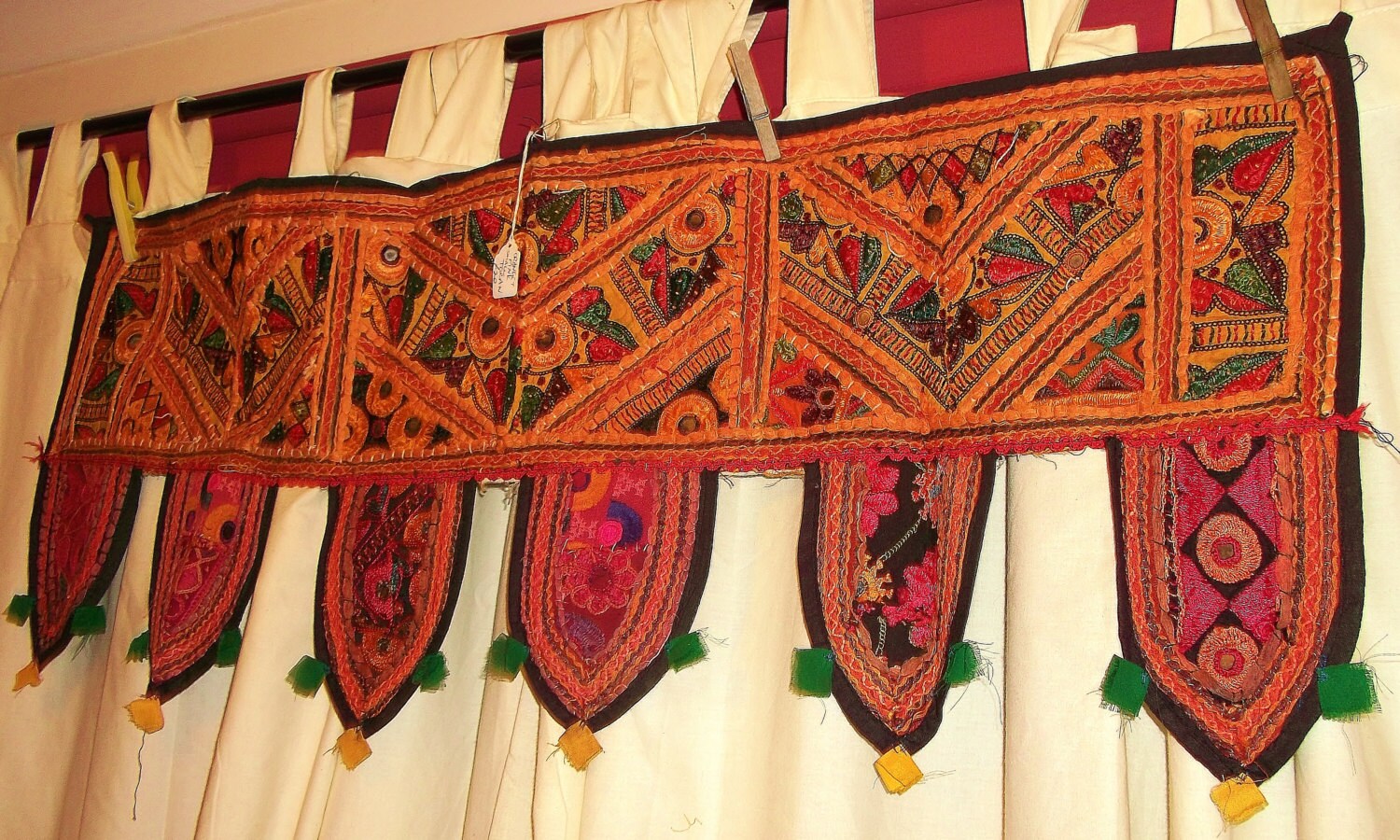 Indian Toran-Ornamentation for over doors, windows-embroidered & Shisha mirrors Etsy