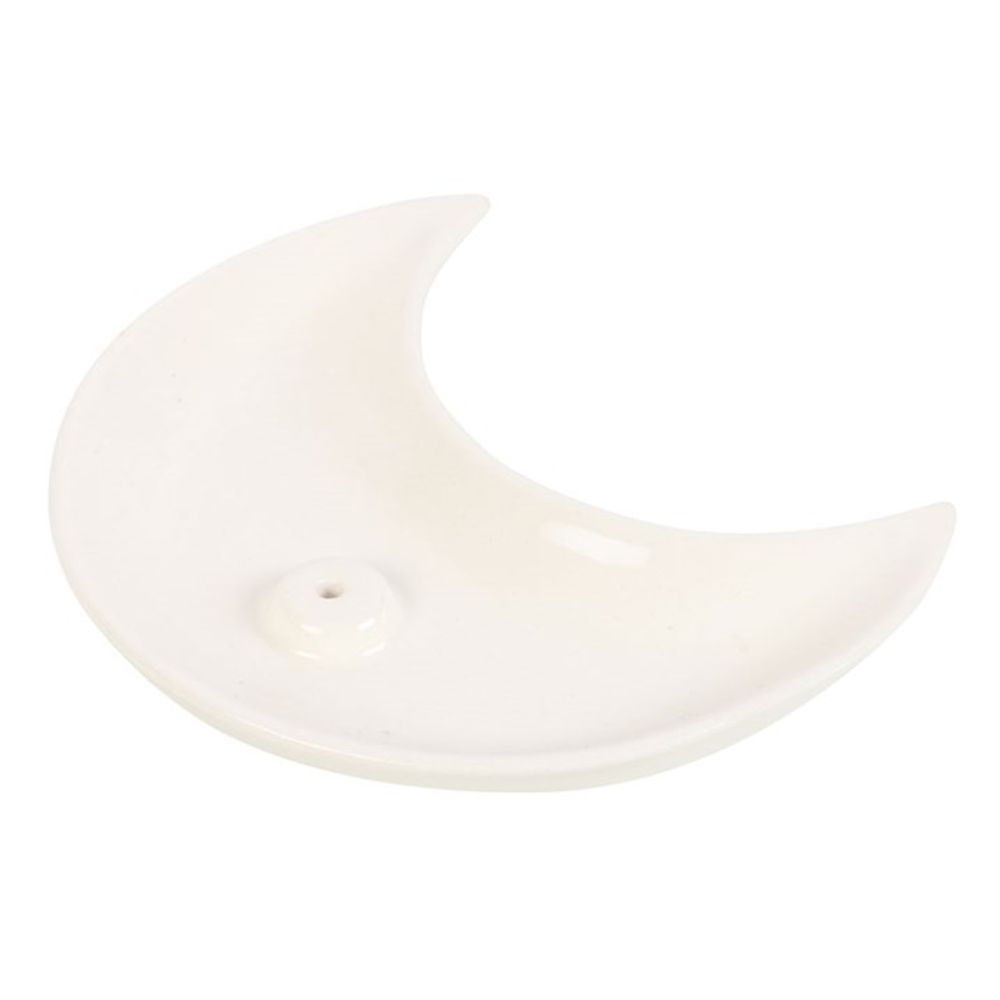 White Crescent Moon Incense Stick Holder N/A