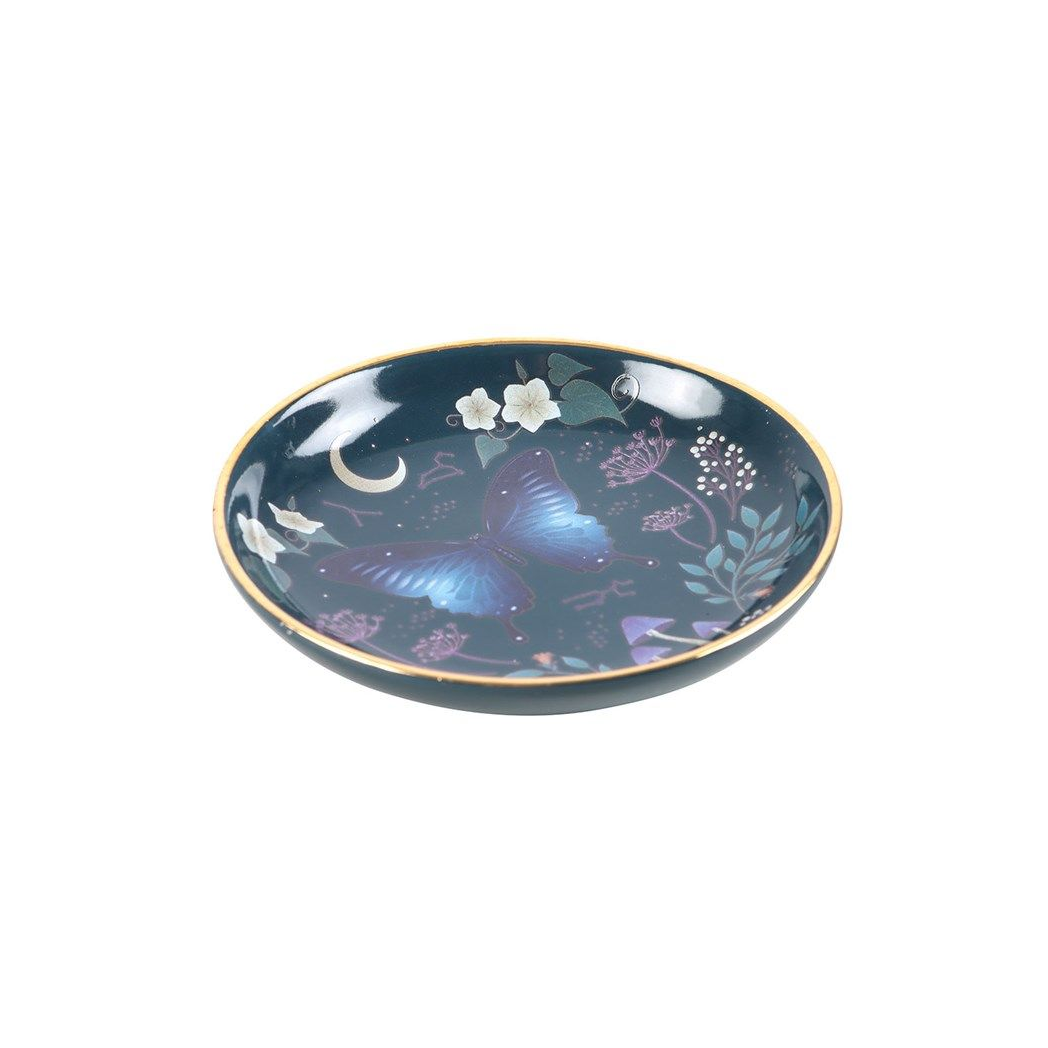 Round Midnight Moth Trinket Dish N/A