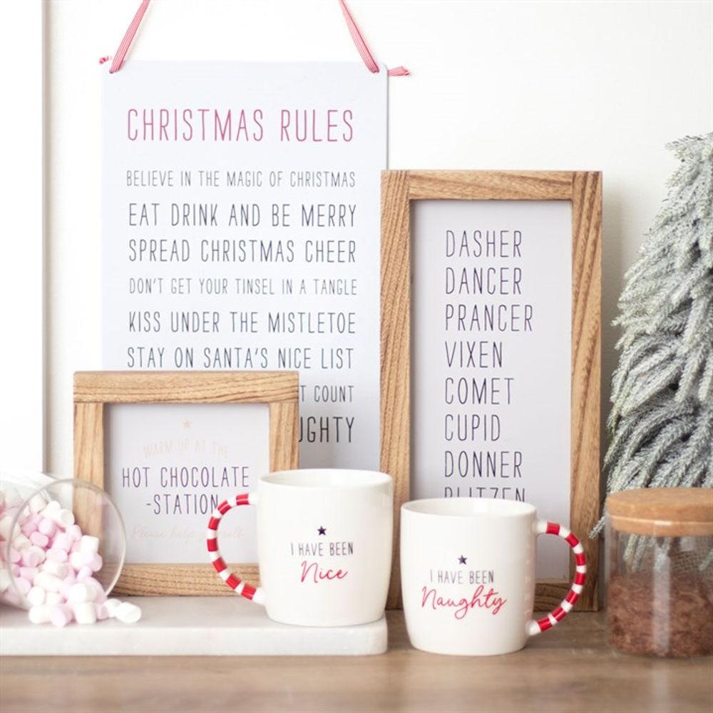 30cm Christmas Rules Metal Hanging Sign N/A