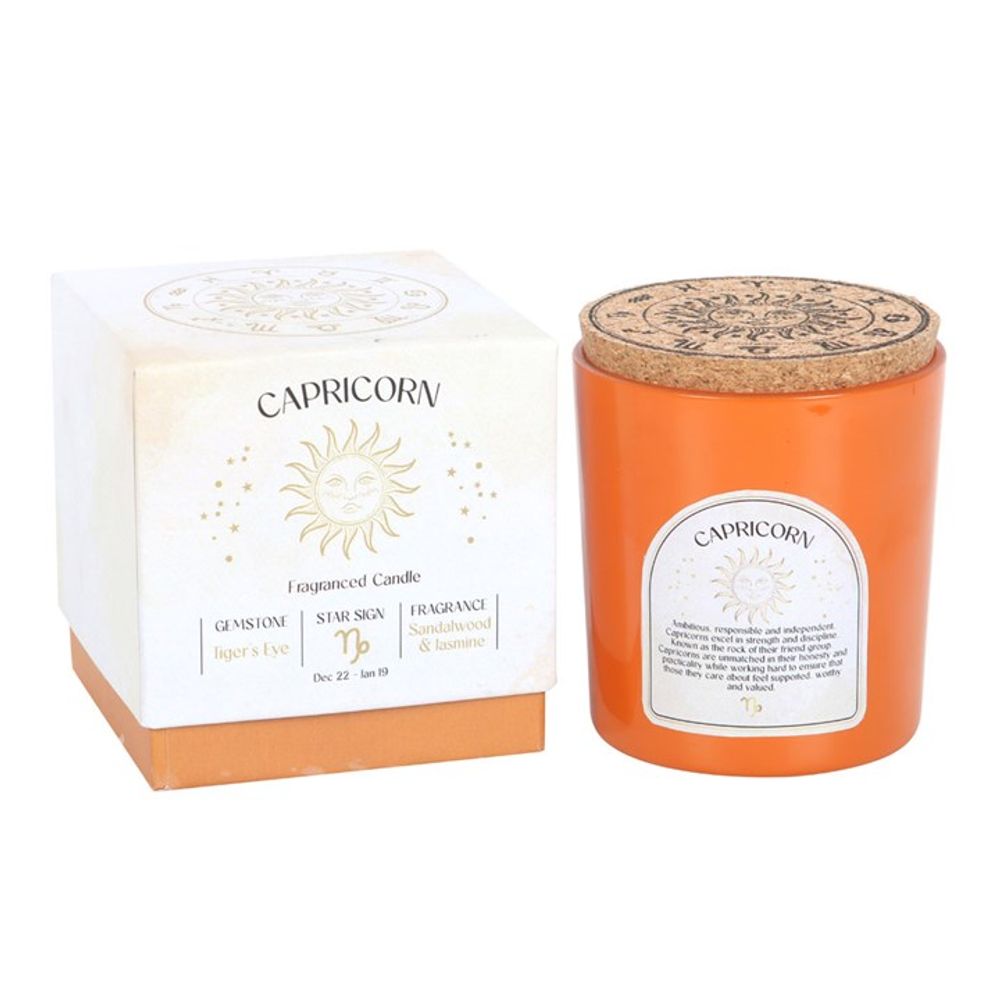 Capricorn Sandalwood & Jasmine Gemstone Zodiac Candle N/A