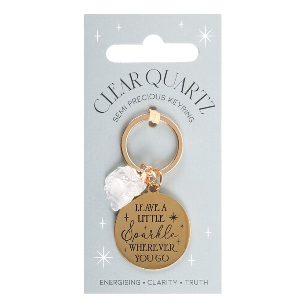 Leave a Little Sparkle Clear Quartz Crystal Keyring N/A